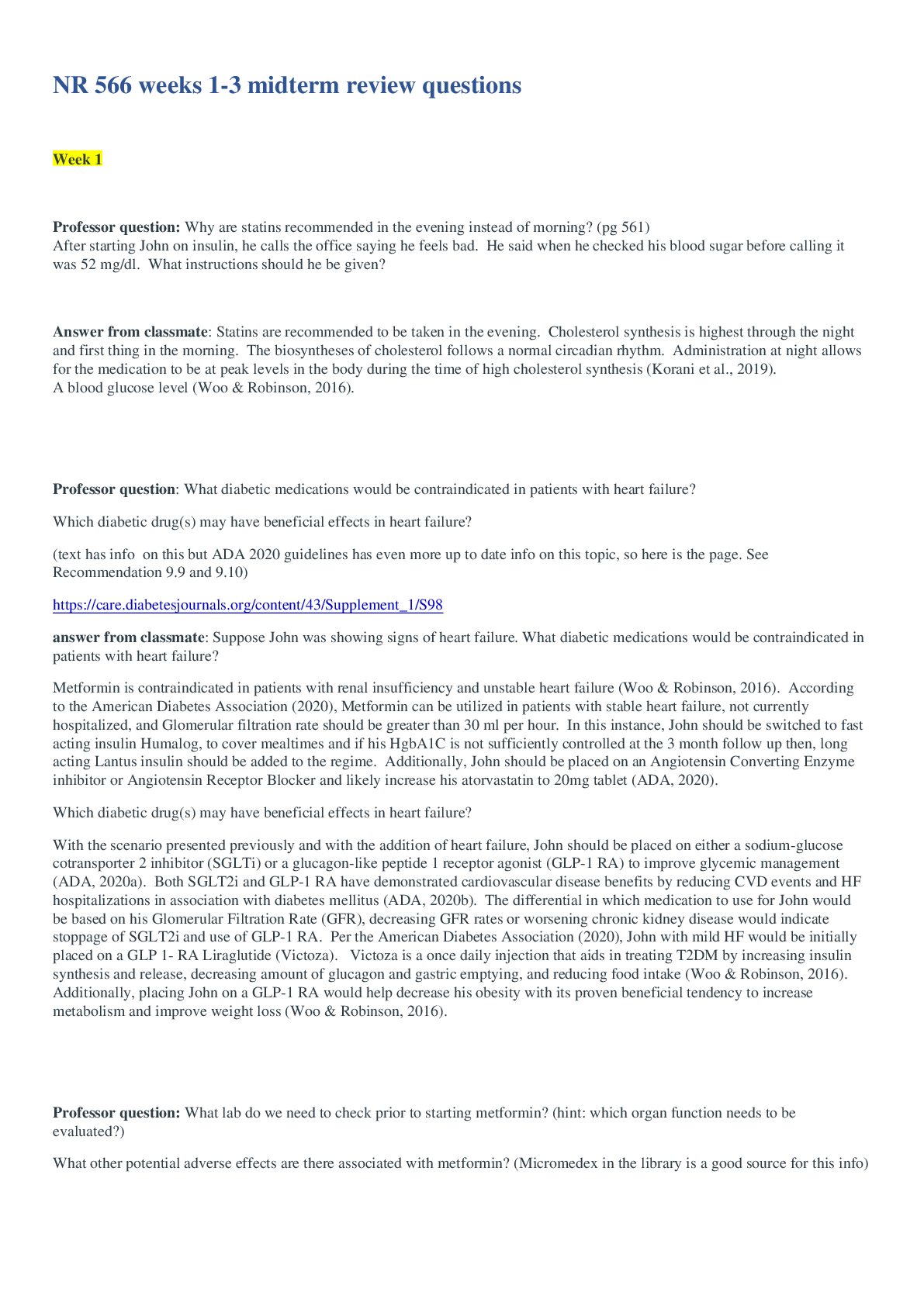 Preview image for NR 566 weeks 1-3 midterm review questions_2020 | NR566 weeks 1-3 Midterm review questions_Graded A
